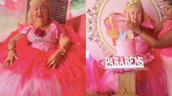 Abuelita soñaba con tener una fiesta de princesas y lo logró al cumplir 87