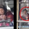 Cachan a mujer preparando michelada mientras viaja en microbús