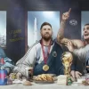 Recrean 'La última cena' con la selección de Argentina